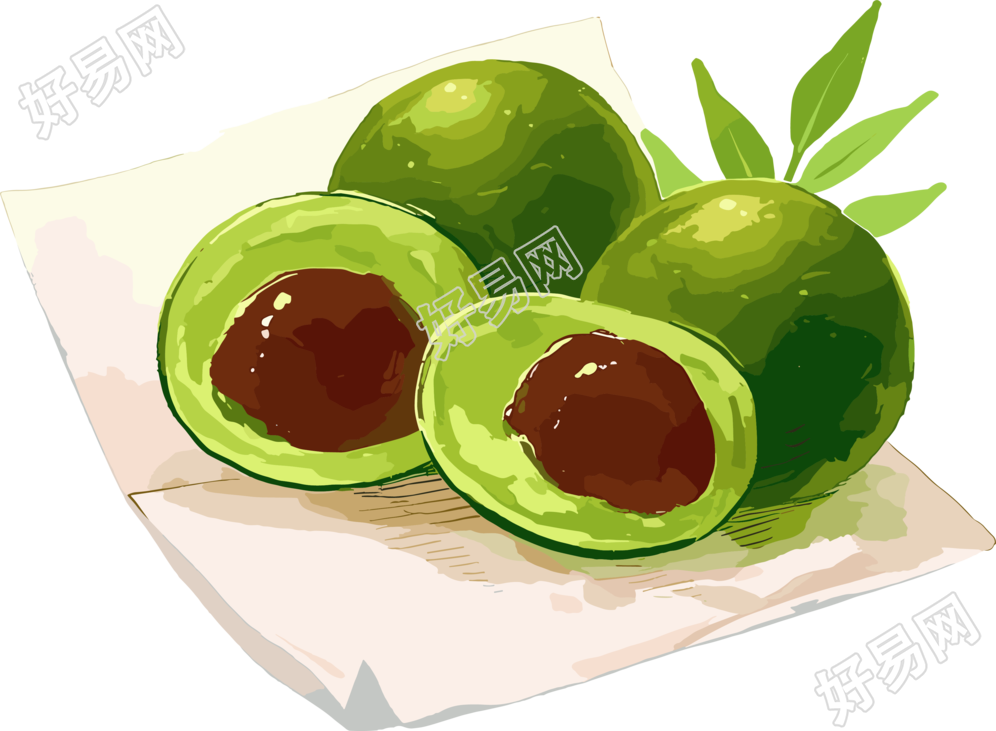 青团红豆馅素材