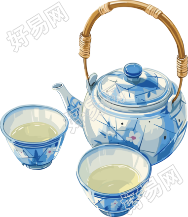 清茶优雅设计元素