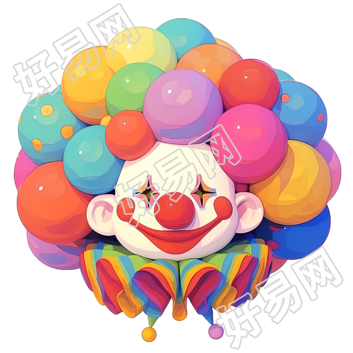 卡通小丑可爱插图