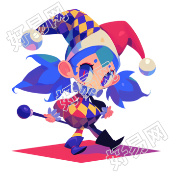 卡通小丑高清插图