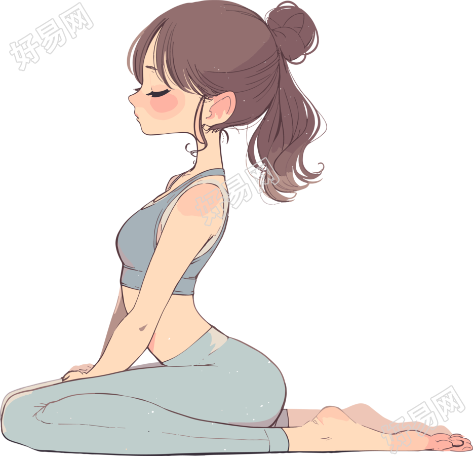 瑜伽女孩简洁插画