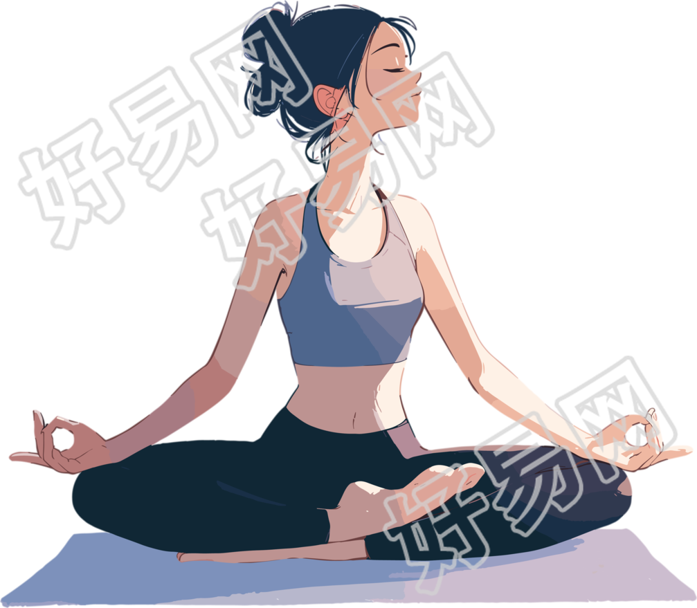 瑜伽女孩卡通插画