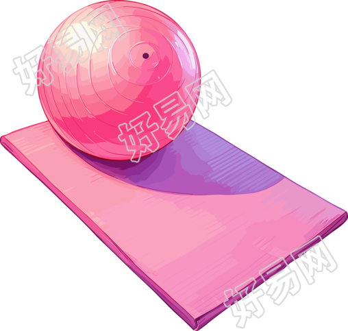 瑜伽球和垫子插画