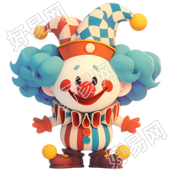 3D小丑卡通元素