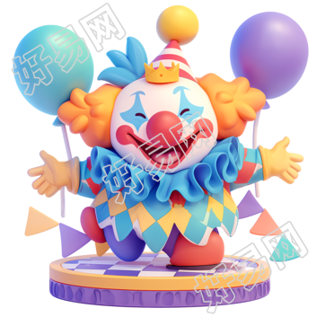 3D小丑愚人节插画