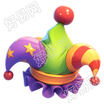 3D小丑帽可商用素材