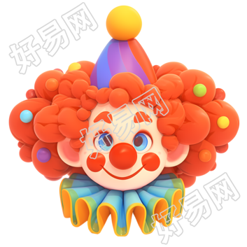 3D小丑游戏卡通插图