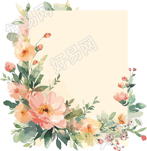鲜花贺卡插画