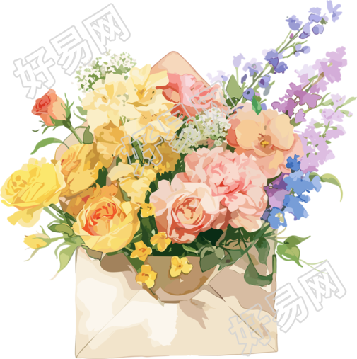 鲜花贺卡插图