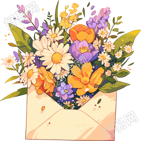 鲜花贺卡图案素材
