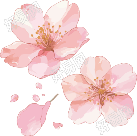 樱花花瓣插画设计元素
