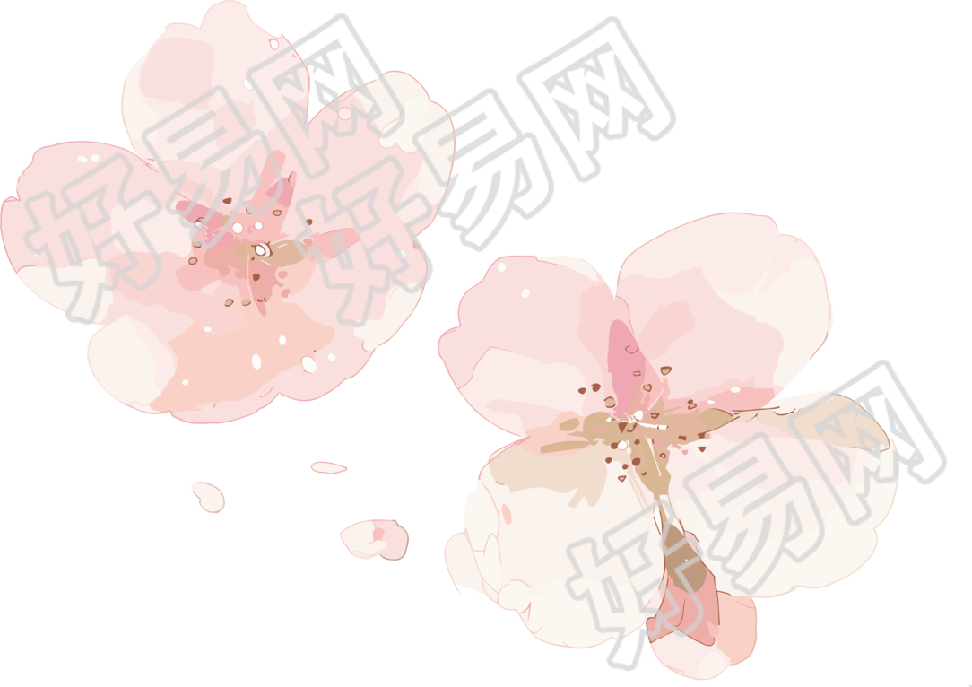 樱花花瓣渐变粉素材