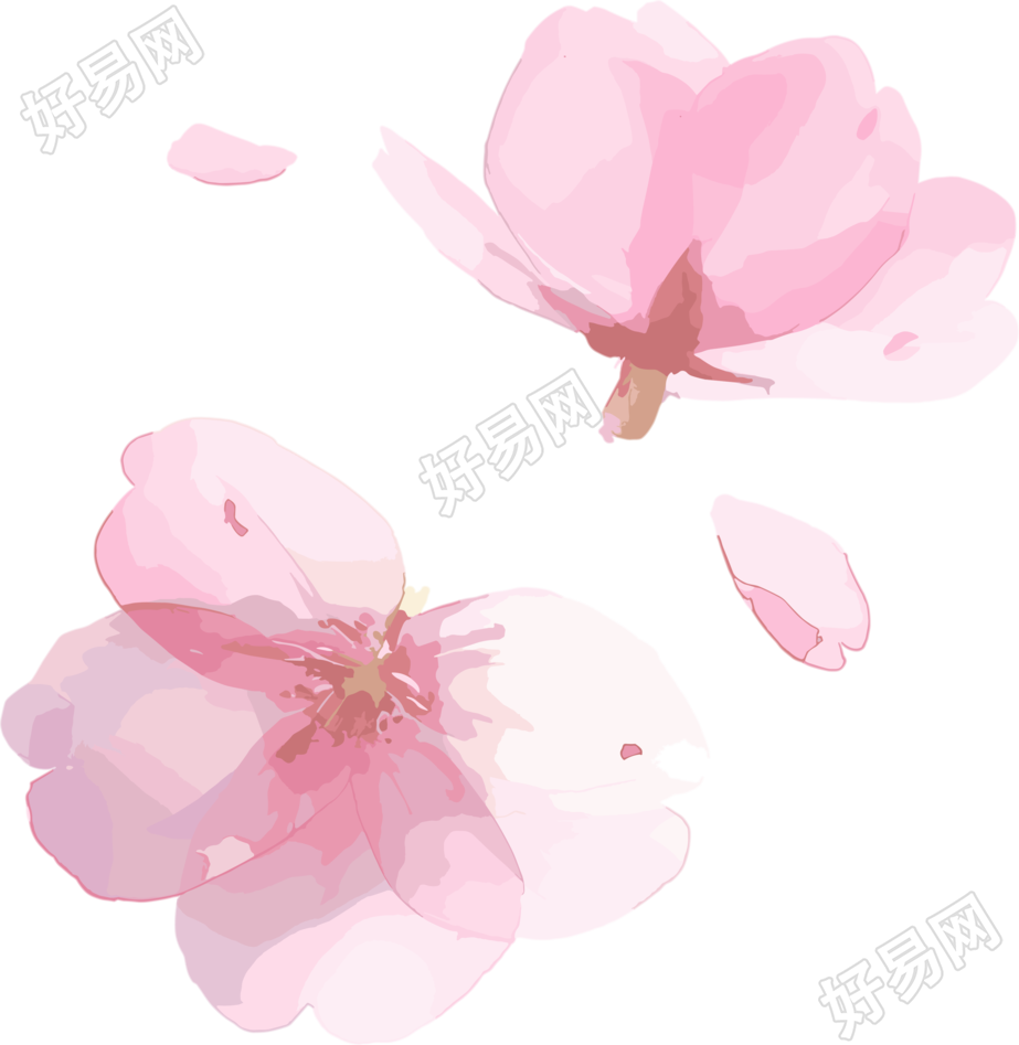 樱花花瓣创意商用插画