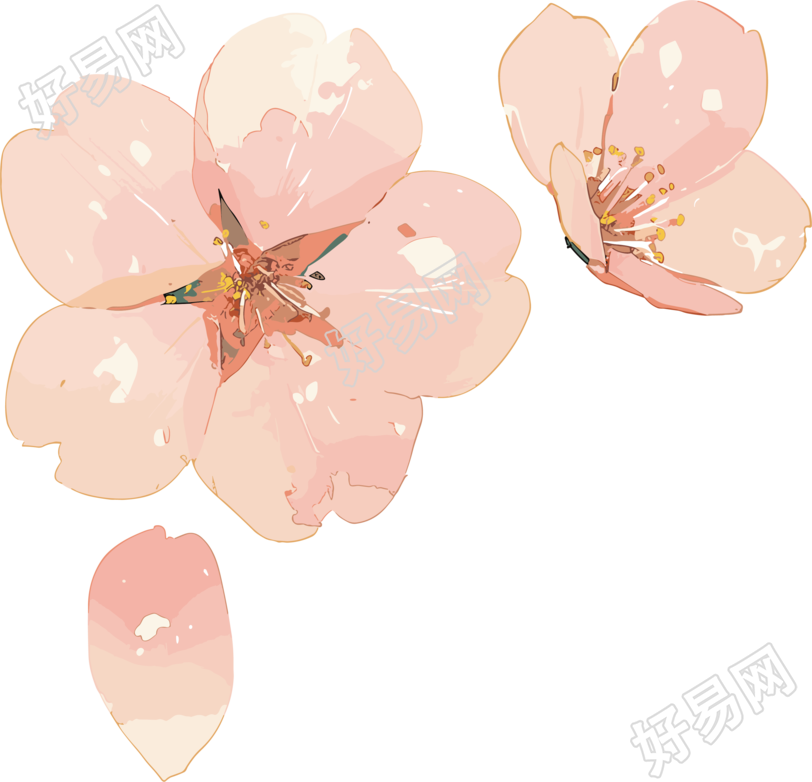 樱花花瓣创意粉色元素
