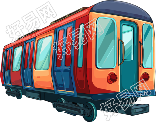 地铁卡通插画素材