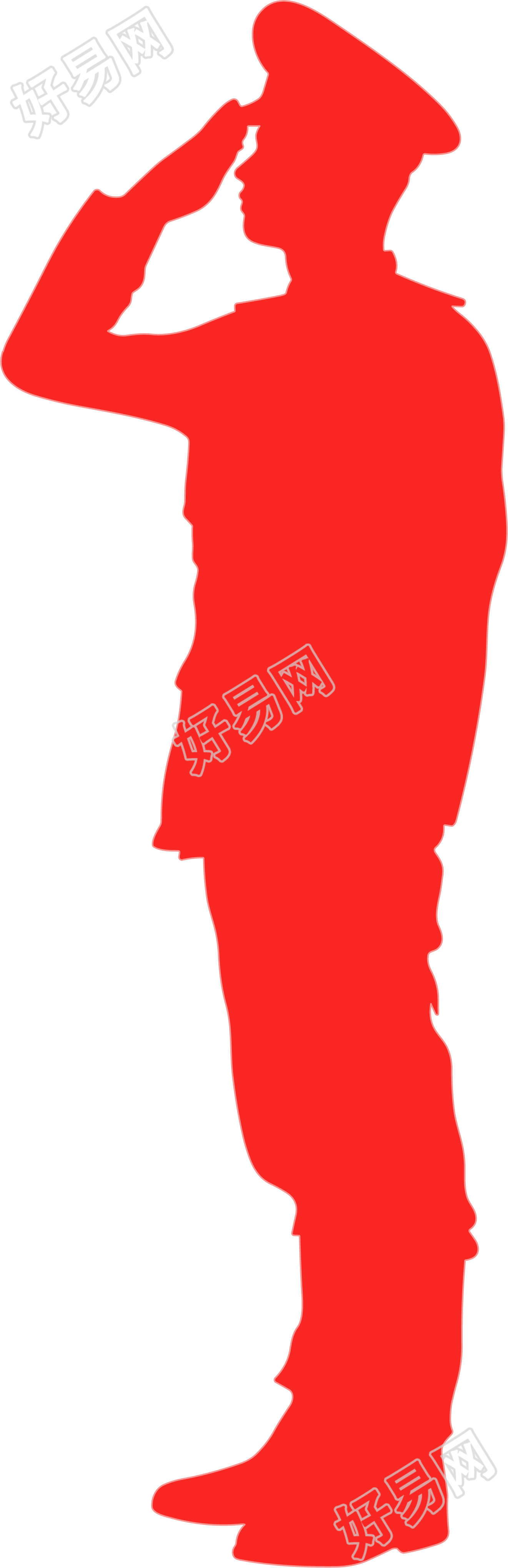 军人剪影插画素材