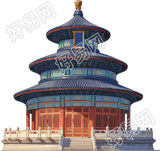 天坛插画素材