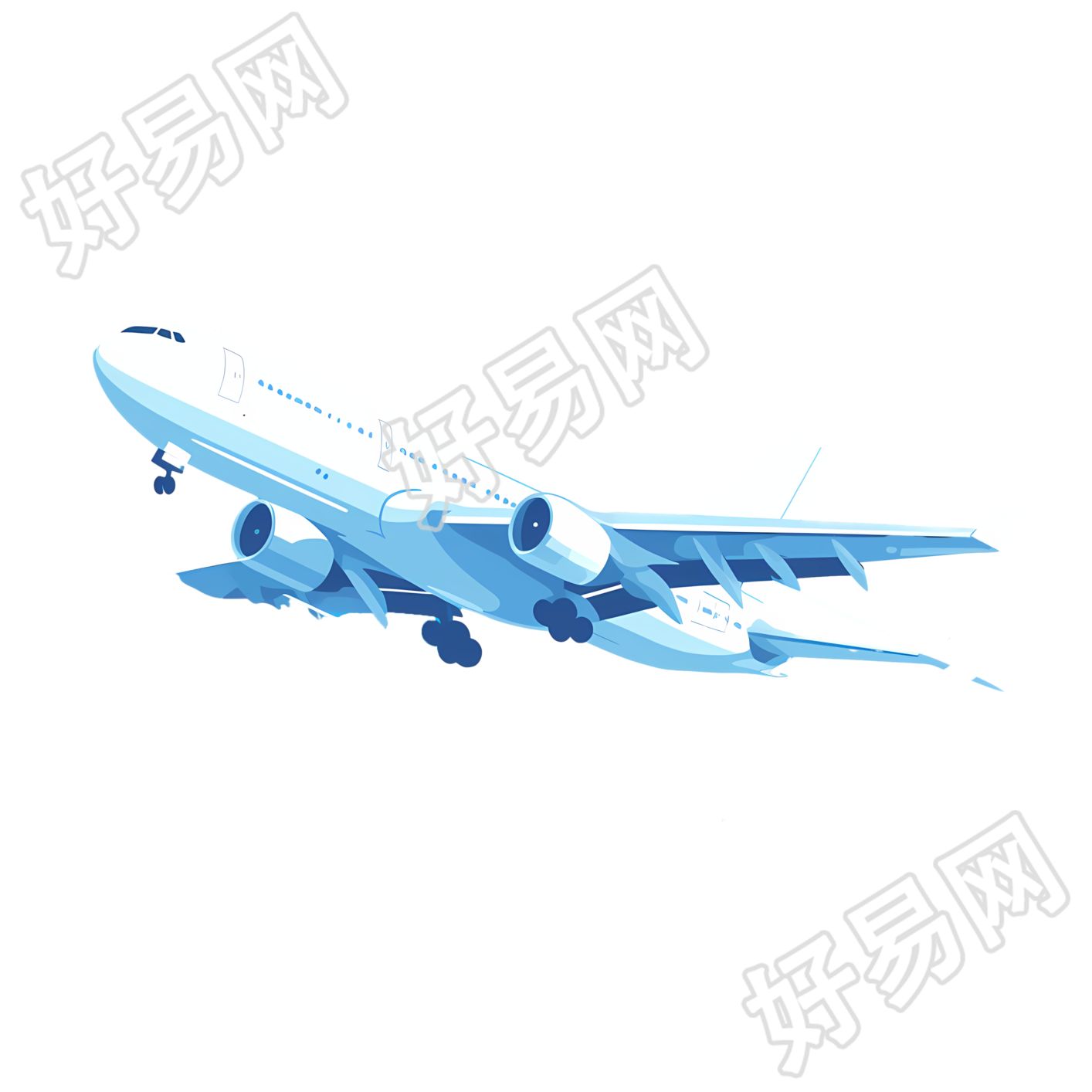 白色飞机旅行插图