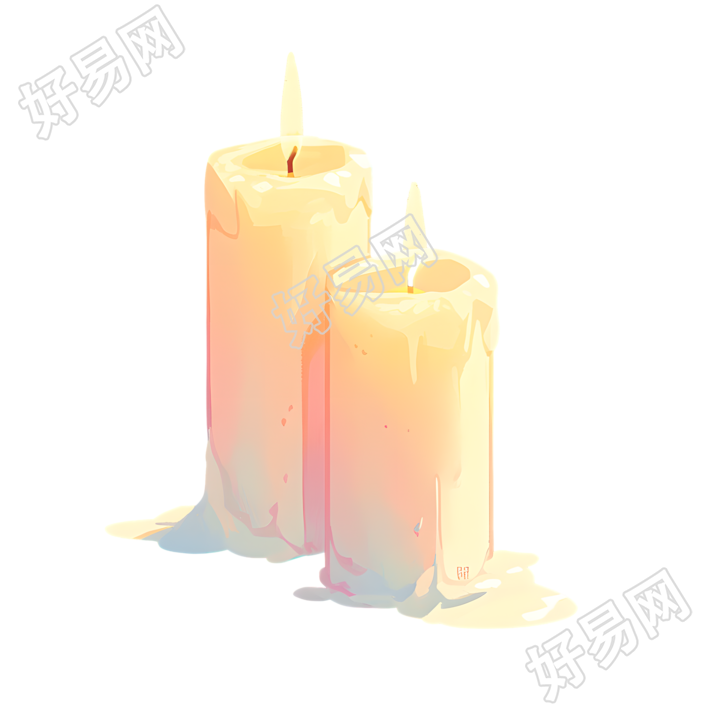 燃烧的蜡烛插画素材