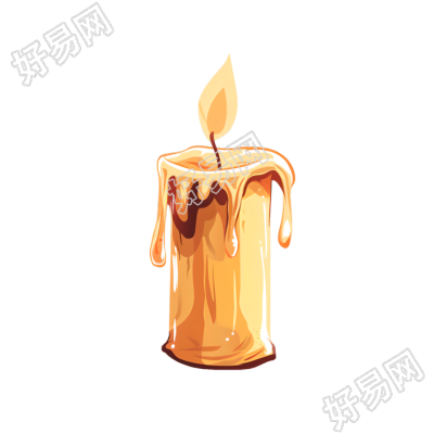 燃烧的蜡烛商业设计插图