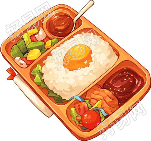 卡通午餐插图设计