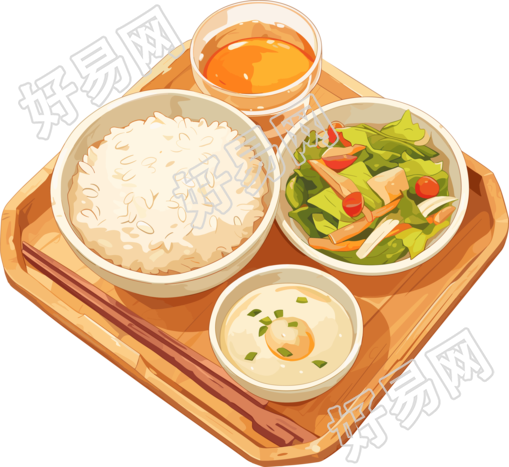 卡通午餐创意设计元素