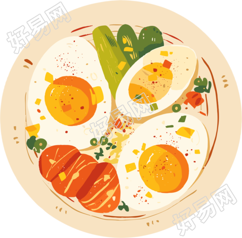 营养餐PNG简单插画