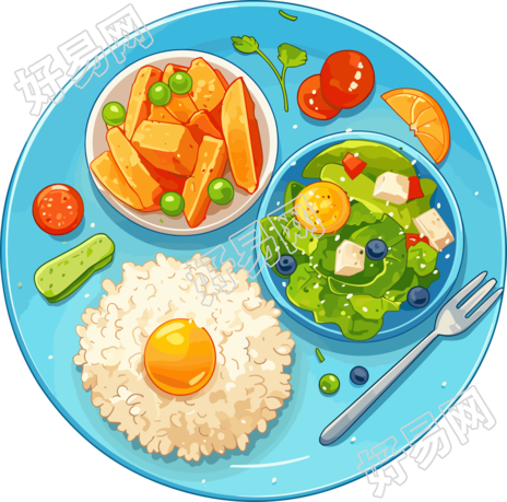 营养餐牛油果沙拉素材