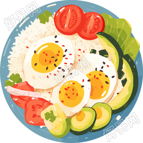 营养餐商用插画素材
