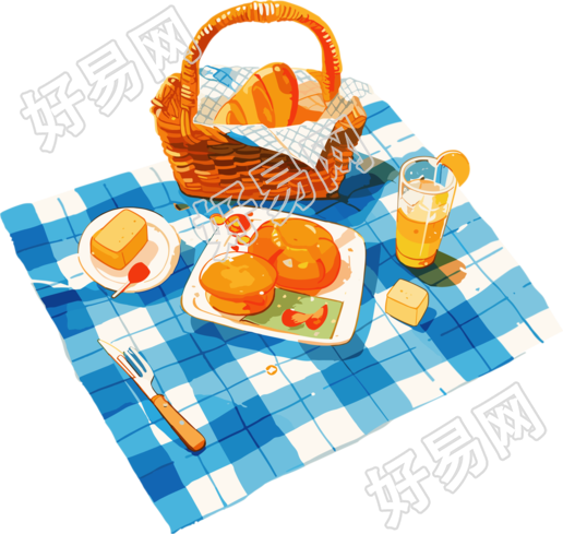 野餐美食简洁图形素材