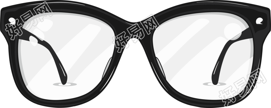 黑框眼镜平面插画