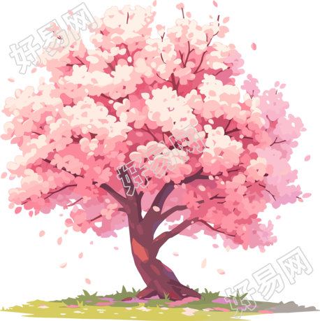 樱花树插画素材