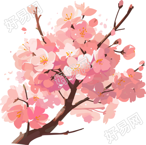 粉色樱花插画素材