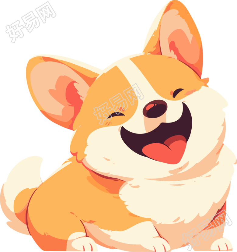 卡通柯基插画设计元素