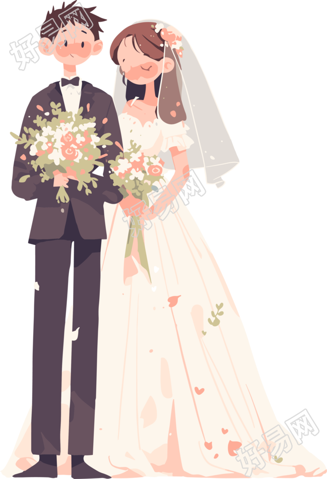 新婚夫妇可爱素材