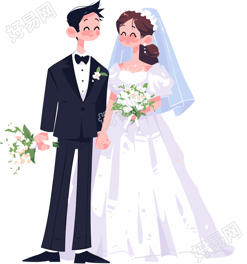 新婚夫妇透明背景素材