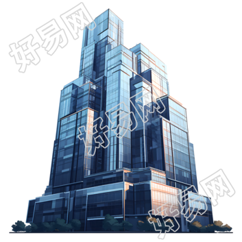 3D摩天大楼插图
