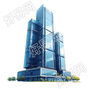 3D摩天大楼插画