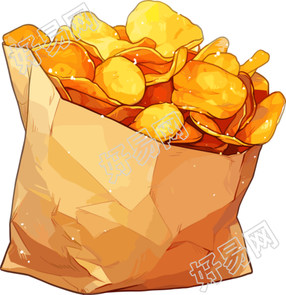 薯片卡通插图