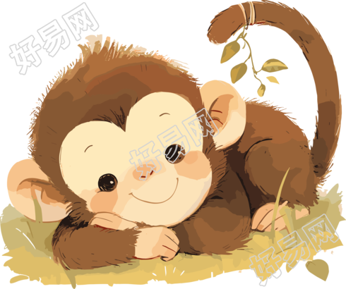 猴子卡通插画设计