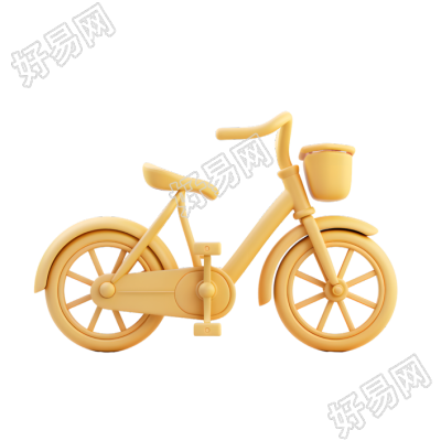 3D自行车卡通插画