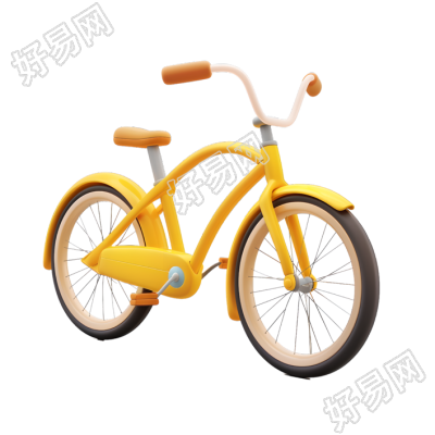 3D自行车创意插画