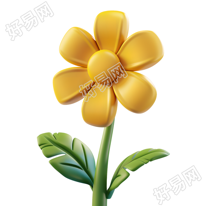 3D花朵图标插画