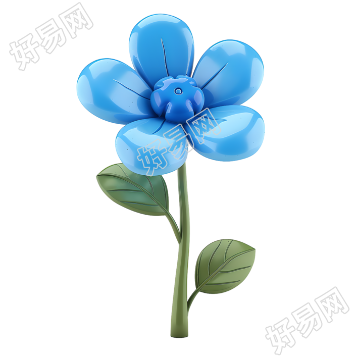 3D花朵卡通插画