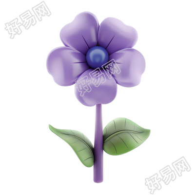 3D花朵紫色插图