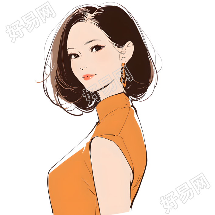 魅力女性唯美插图