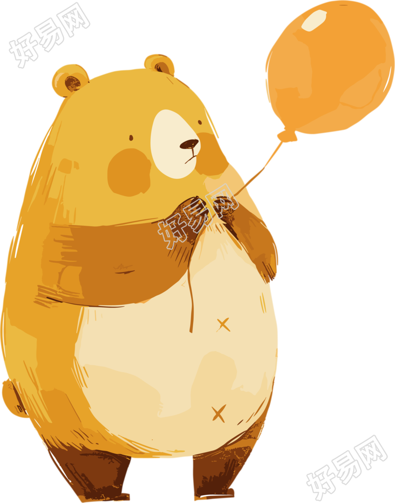 拿气球的小熊插图