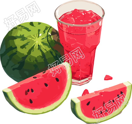 西瓜汁商业设计元素