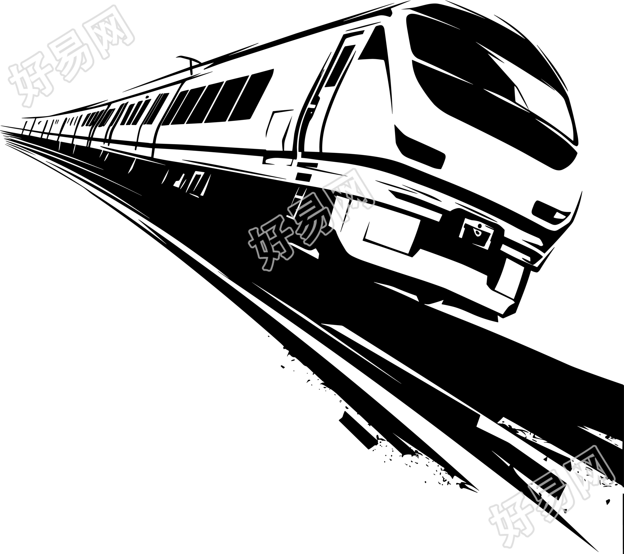 党政高铁高清PNG插图