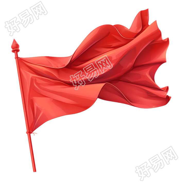 党政红旗商用插画素材